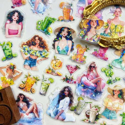 Summer Ice Tea Sticker 40PCS