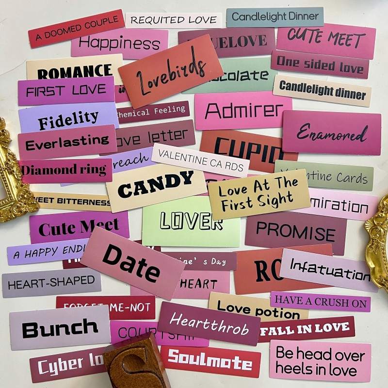 Heart Script Sticker 50PCS