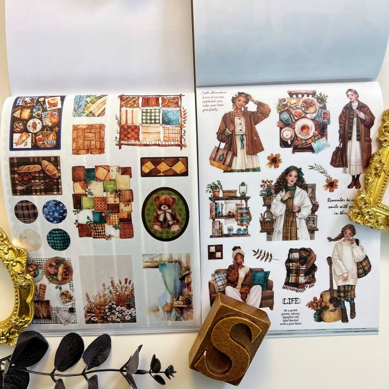 Nestled In Brown Sticker Book 20Sheets