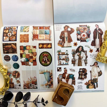 Nestled In Brown Sticker Book 20Sheets
