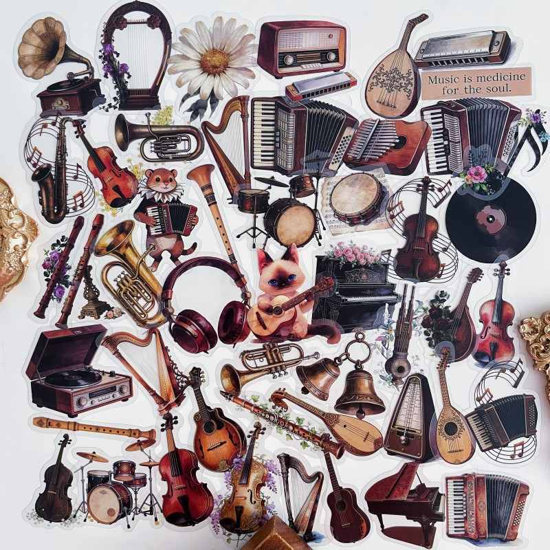 Old Instrument Sticker 50PCS