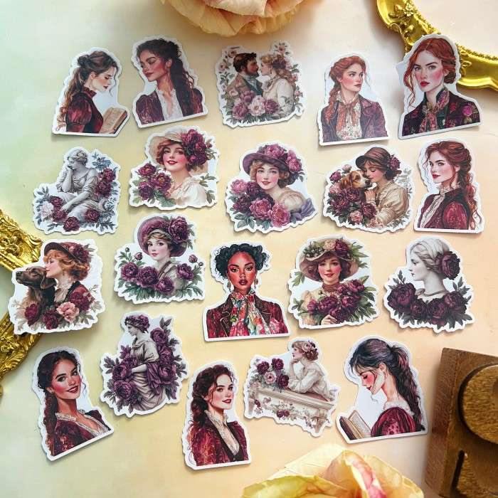 Floral Girl Sticker 20PCS