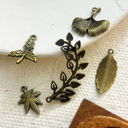 Plant Leave Charm 10PCS