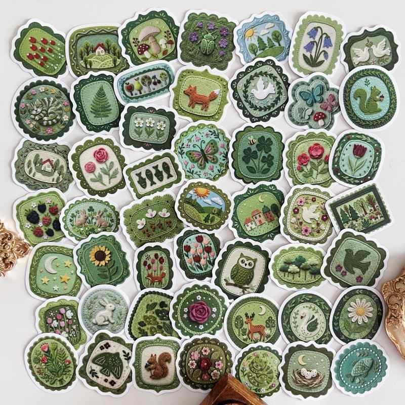 Woodland Quilt Sticker 50PCS