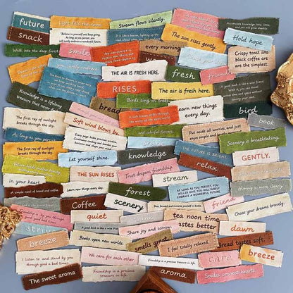 Linen Texture Letter Sticker 90PCS