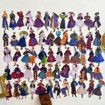 Vintage Fashion Sticker 60PCS