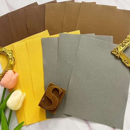 Earthy Blend Linen Textured Paper 12PCS