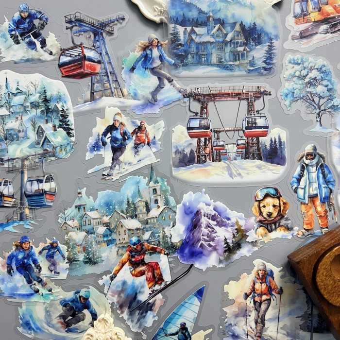 Snowy Escapade Sticker 50PCS