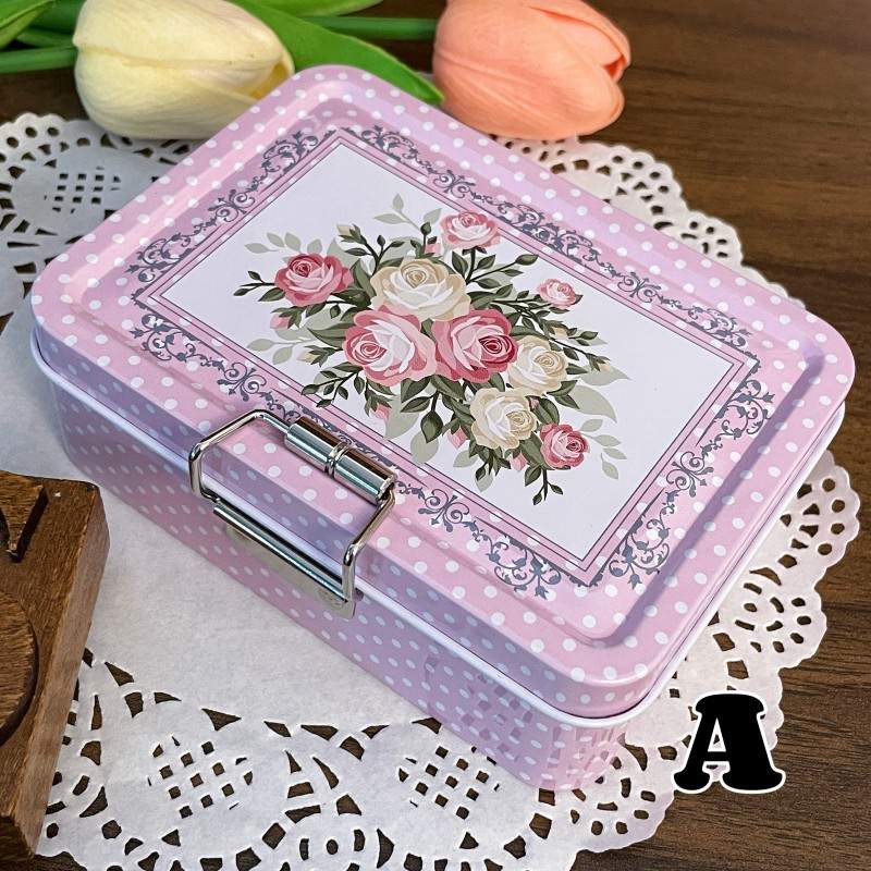 Pastoral Flower Split Tin