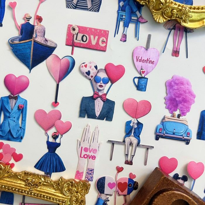 Pink Valentine Sticker 25PCS