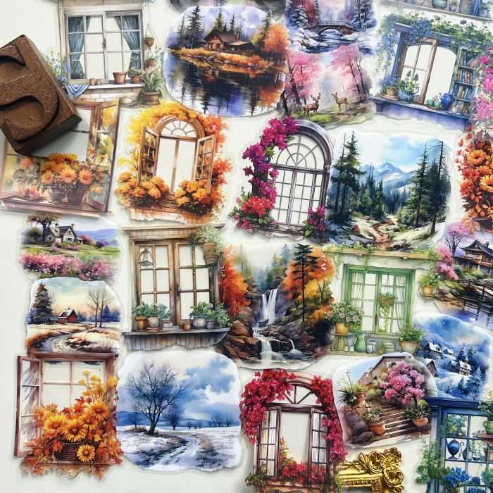 Seasonal Window Views Sticker 40PCS