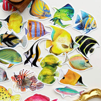 Wave Fish Sticker 50PCS