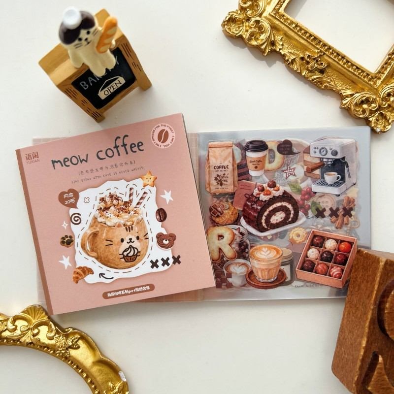 Meow Coffee Sticker Book 20Sheets
