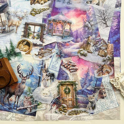 Frosted Wilderness Ephemera Mystery Kit 155PCS