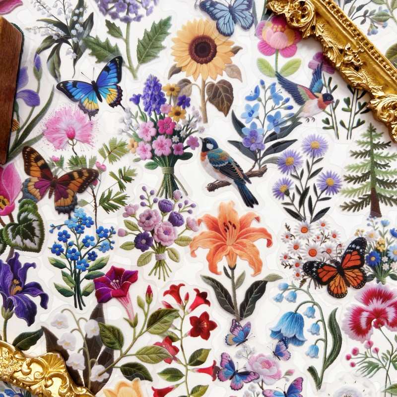 Embroidered Wild Fragrance Sticker 90PCS