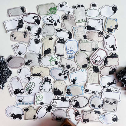 Little Black Cat Sticker 60PCS