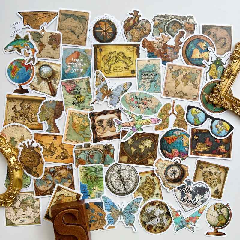 Faded Atlas Sticker 50PCS