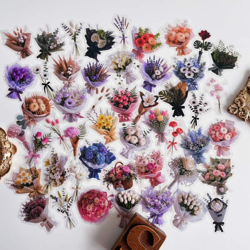 Faux Bloom Sticker 50PCS