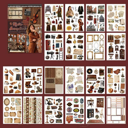 Retro Scrapbook Sticker Book 20Sheets