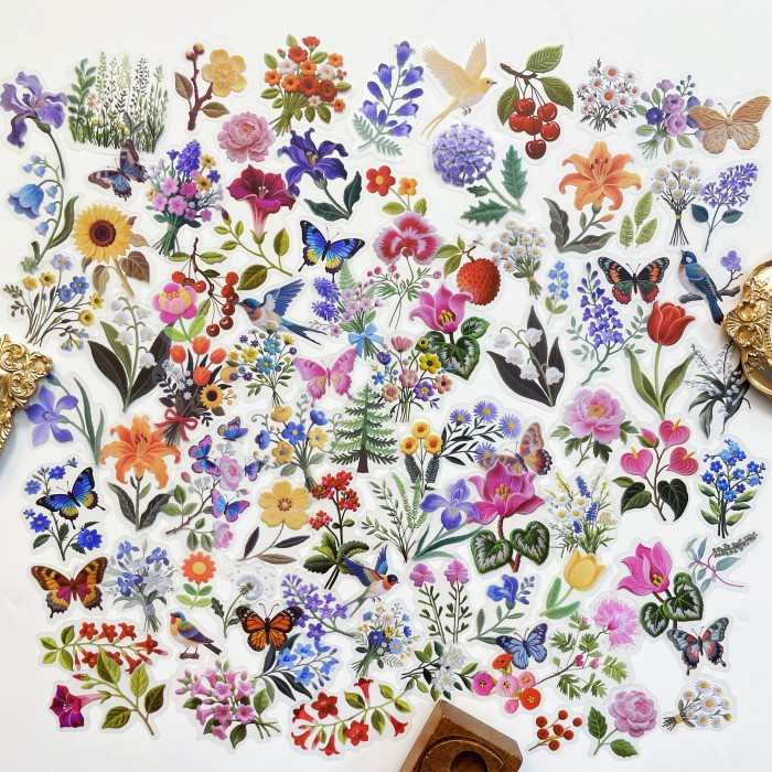Needle Bloom Sticker 90PCS