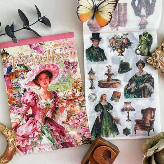 Victoria Manor Washi Sticker Book 50Sheets