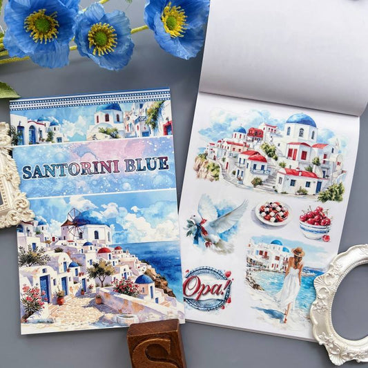 Santorini Blue Sticker Book 24Sheets