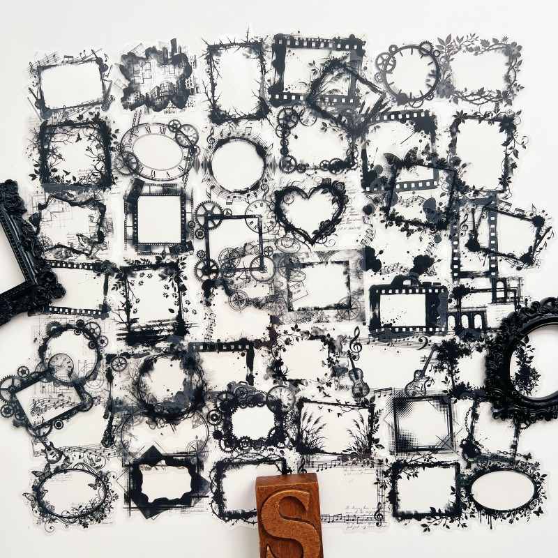 Monochrome Frame Sticker 48PCS