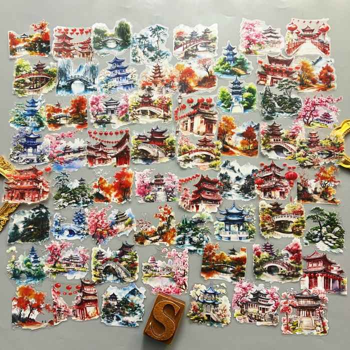 Secluded Courtyard Sticker 60PCS