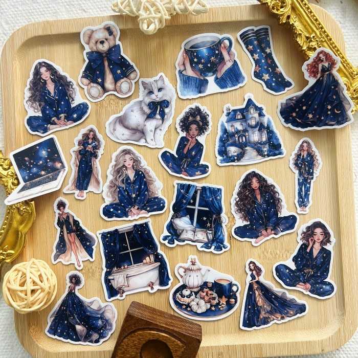 Starry Night Girl Sticker 20PCS