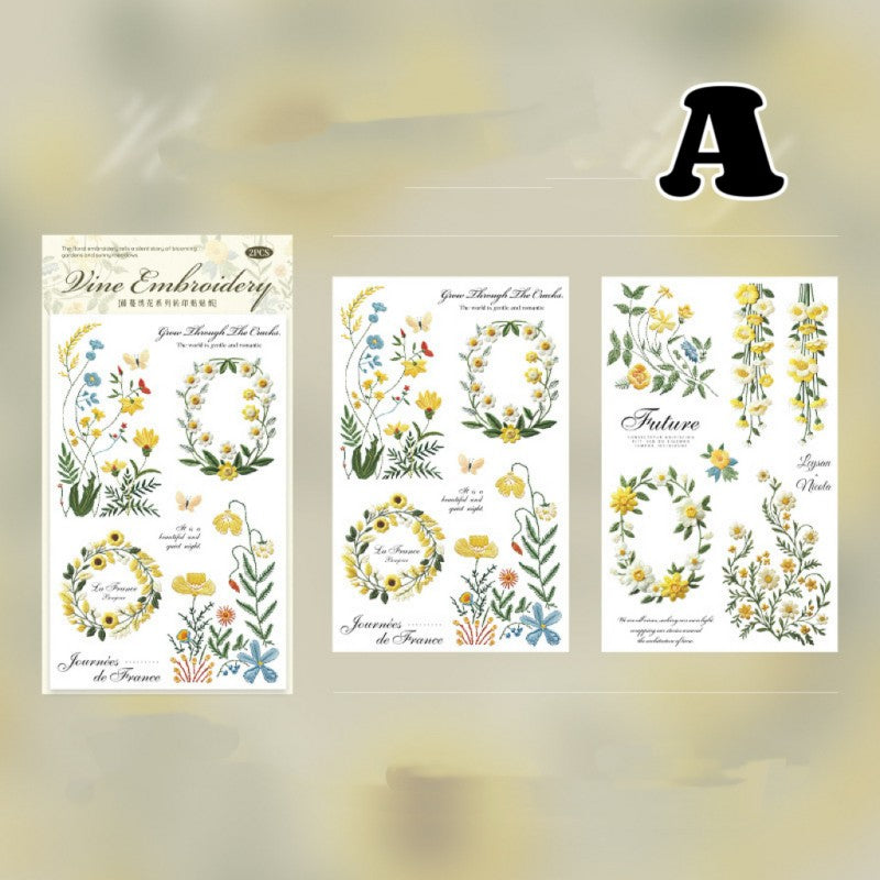 Vine Embroidery Transfer Sticker