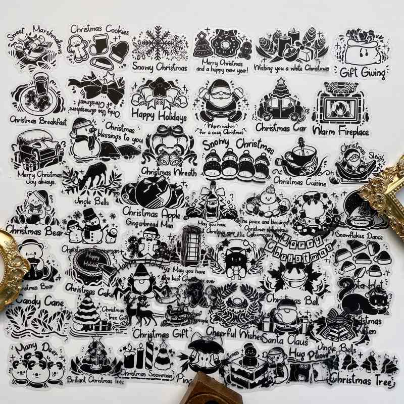 Ink-Stained Christmas Sticker 50PCS