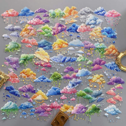 Pastel Clouds Sticker 60PCS