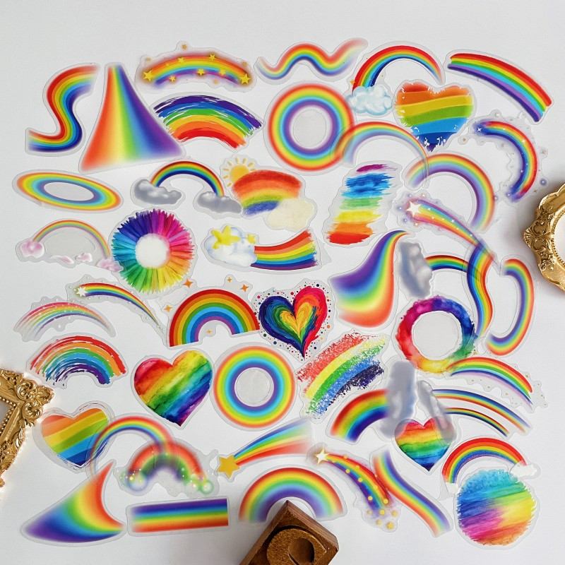 Rainbow Glow Sticker 48PCS