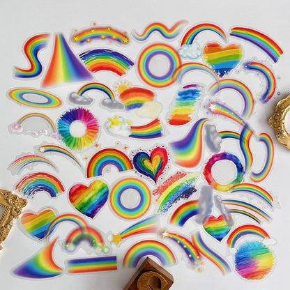 Rainbow Glow Sticker 48PCS