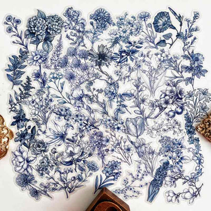 Aqua Floret Sticker 50PCS