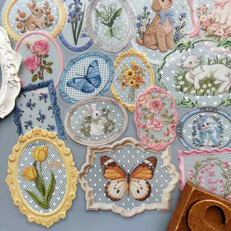 Lace Floral Frame Sticker 40PCS