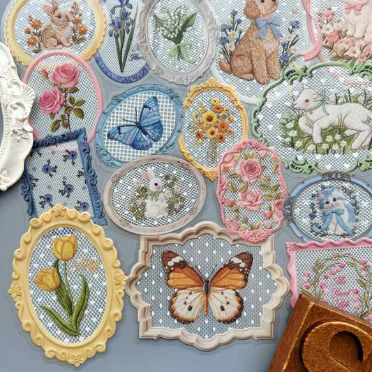 Lace Floral Frame Sticker 40PCS
