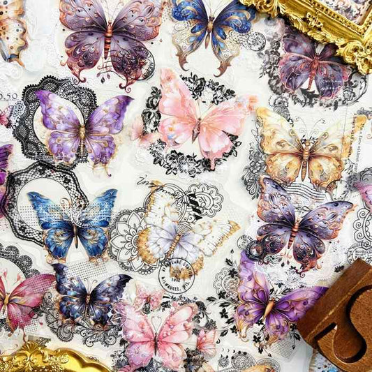 Lace Moth Sticker 60PCS