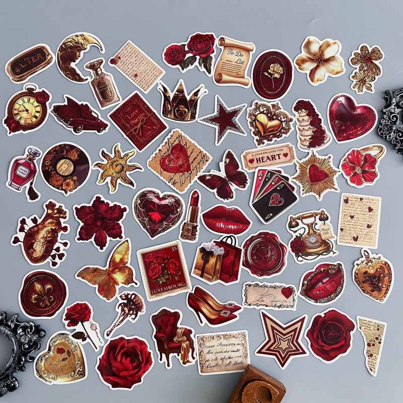 Rose Gilded Sticker 50PCS