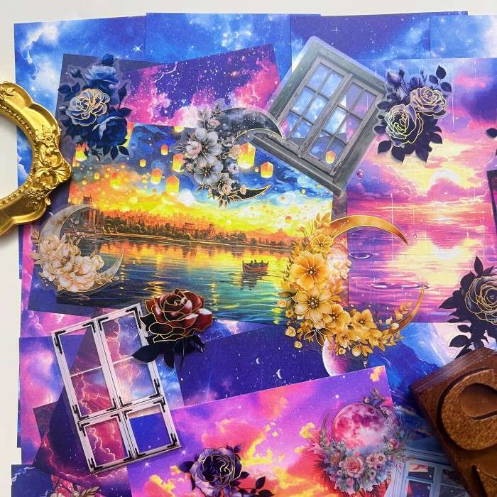 Moonlight Galaxy Ephemera Mystery Kit 90PCS