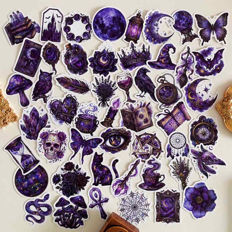 Amethyst Ornament Sticker 50PCS