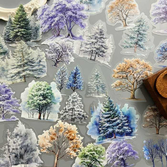 Trees In The Snow Sticker 60PCS