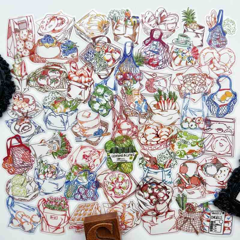 Sketch Dish Sticker 50PCS
