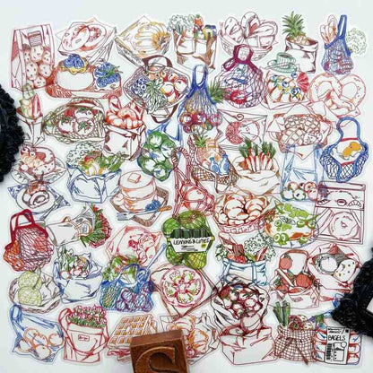 Sketch Dish Sticker 50PCS