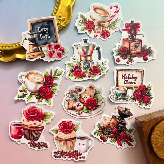 Yuletide Coffee Cheer Sticker 20PCS