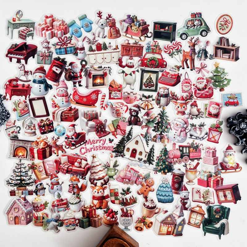 Warm Winter Christmas Sticker 100PCS