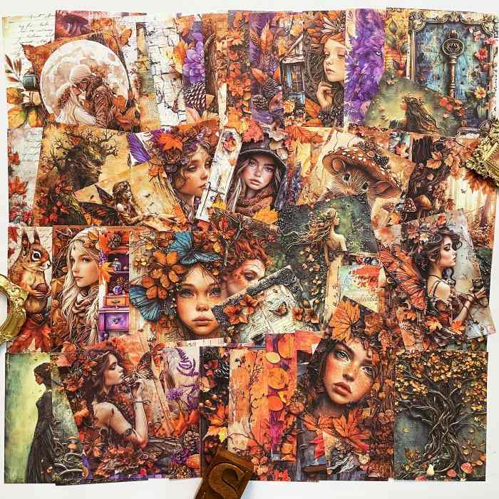 Autumn Forest Memories Collage Paper 60PCS
