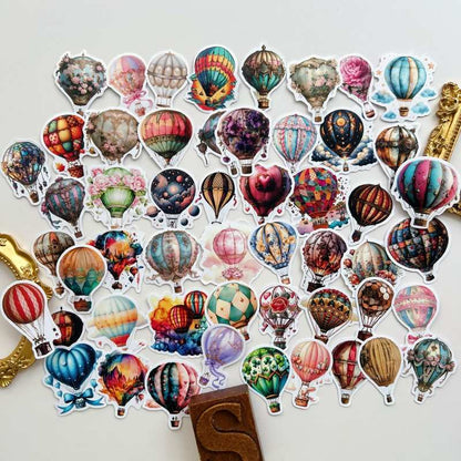 Vintage Balloon Sticker 52PCS