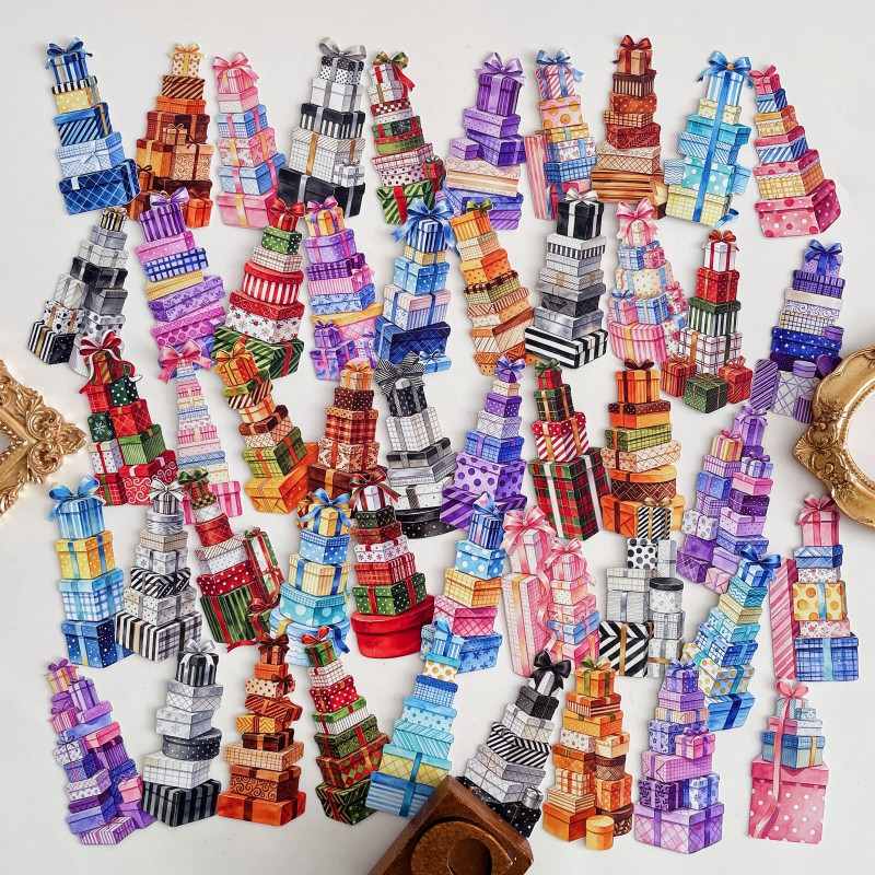 Stacked Gift Party Sticker 48PCS