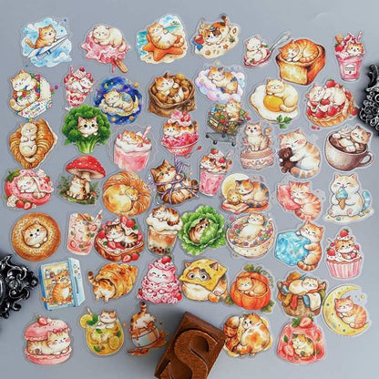 Aqua Feline Sticker 50PCS